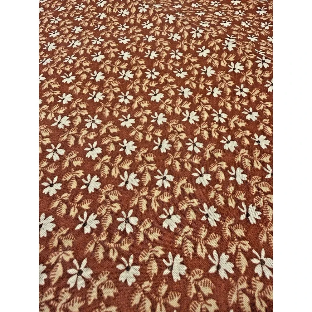 Vintage Cotton Napkins Set of 4 Orange White Floral Print Retro Table Linens